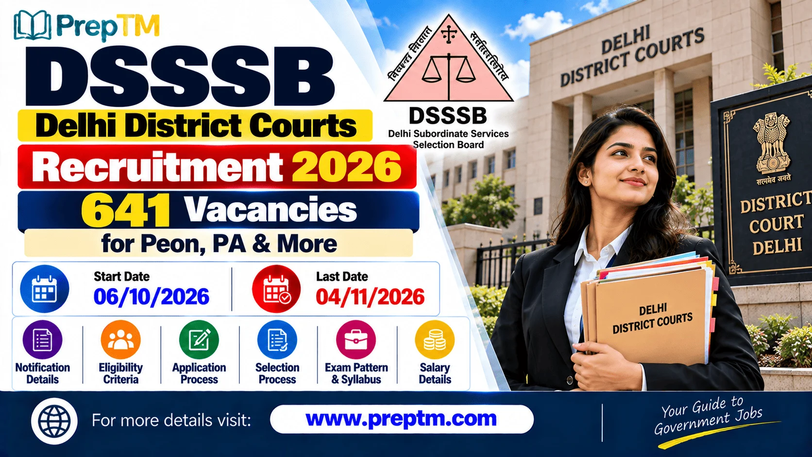 DSSSB Delhi District Courts Recruitment 2026: 641 Vacancies for Peon, PA & More